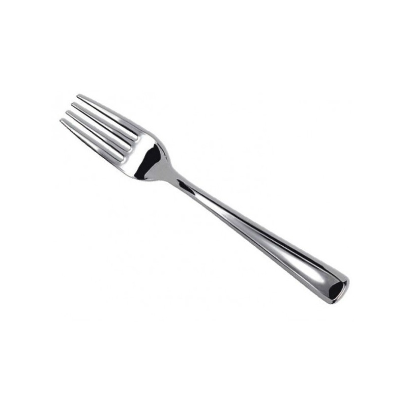 50 Fourchettes plast., argent, lavable & réutilisable 50 Fourchettes plast., argent, lavable & réutilisable