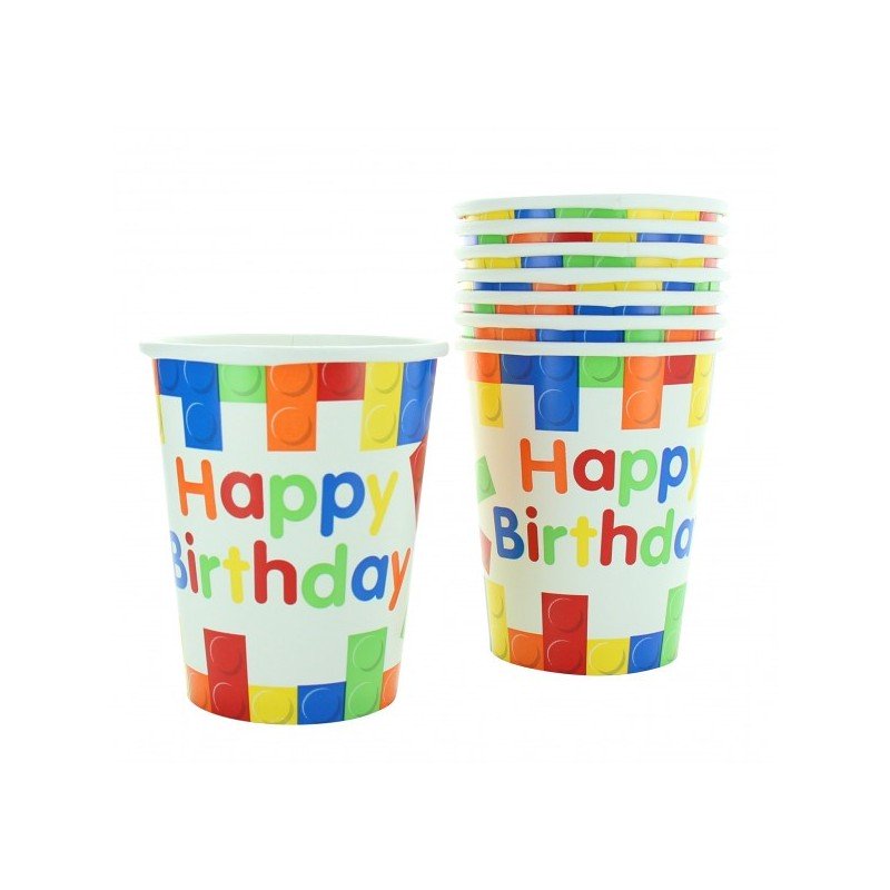 10 tazze Joyeux Anniversaire, multicolori