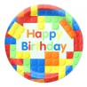 10 Assiettes Lego en carton Joyeux Anniversaire, multicolore 10 Assiettes Lego en carton Joyeux Anniversaire, multicolore