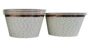 6 Tazze in cartoncino con pois oro rosa