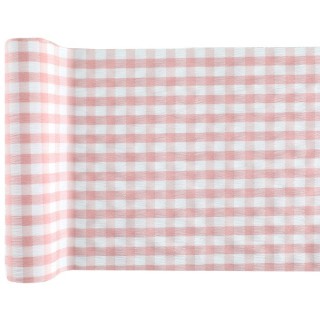 Chemin de table Vichy, rose, 26 cm x 3 mètres