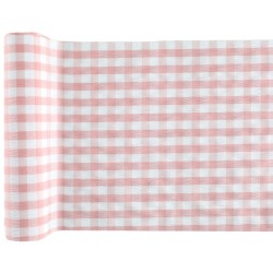 Chemin de table Vichy, rose, 26 cm x 3 mètres