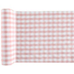 Chemin de table Vichy, rose, 26 cm x 3 mètres
