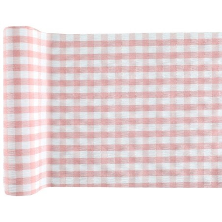 Chemin de table Vichy, rose, 26 cm x 3 mètres