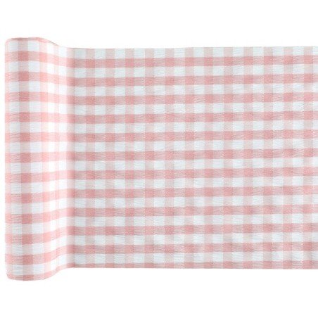 Vichy-Tischläufer, rosa, 26 cm x 3 Meter
