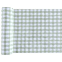 Chemin de table Vichy, vert, 26 cm x 3 mètres