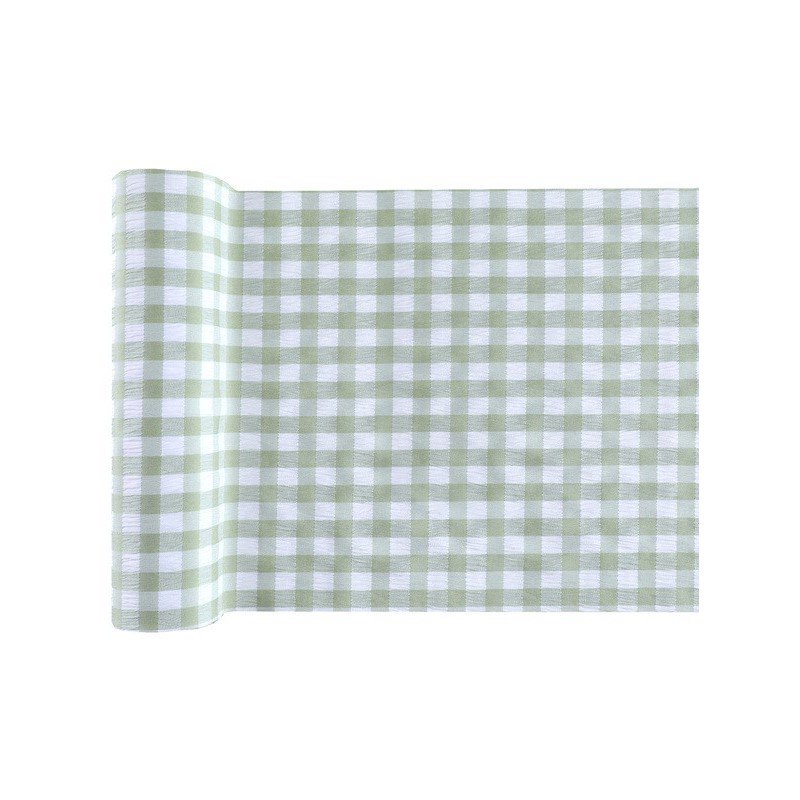 Runner da tavolo Vichy, verde, 26 cm x 3 metri