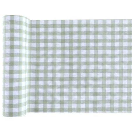 Chemin de table Vichy, vert, 26 cm x 3 mètres