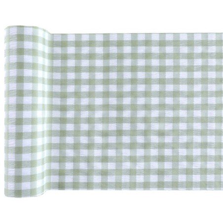 Vichy-Tischläufer, grün, 26 cm x 3 Meter