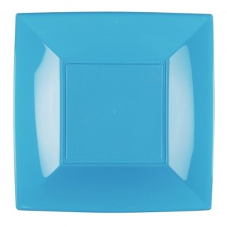 8 Assiettes plate, 23 x 23 cm,  turquoise
