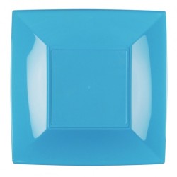8 piatti piani, 23 x 23 cm, turchese