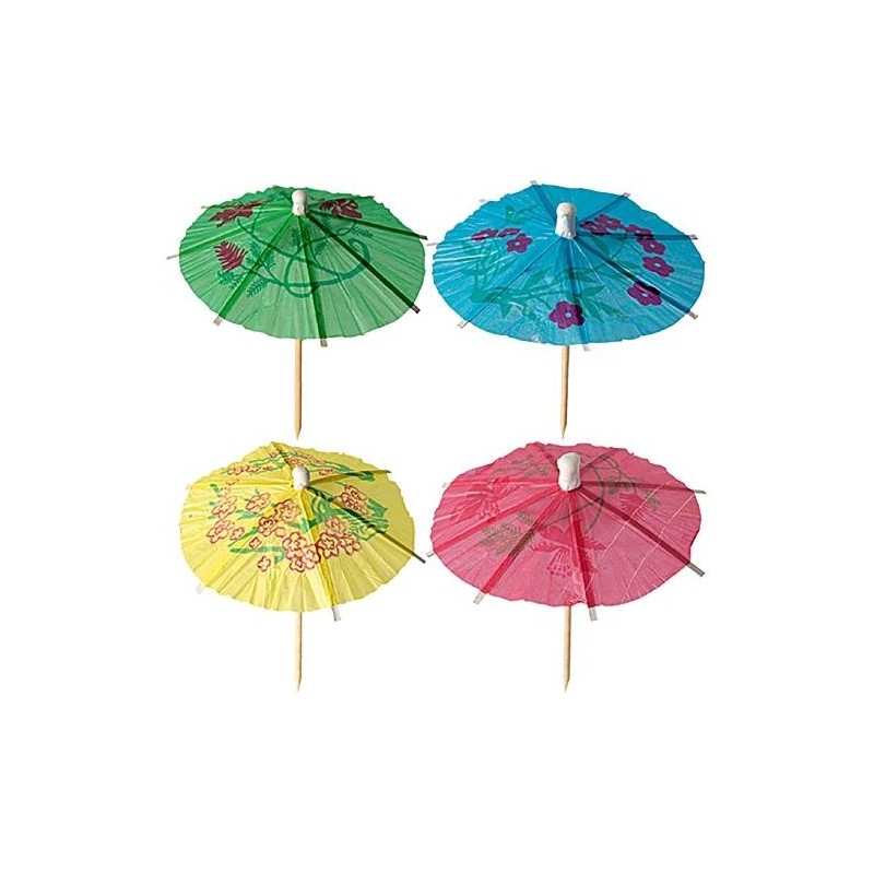 144 Piques décoratives parapluies 10 cm bois