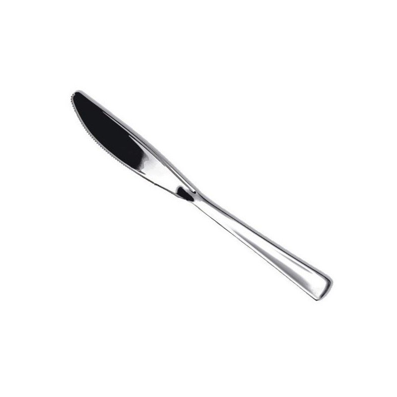 50 Kunststoffmesser, silber, waschbar und wiederverwendbar
