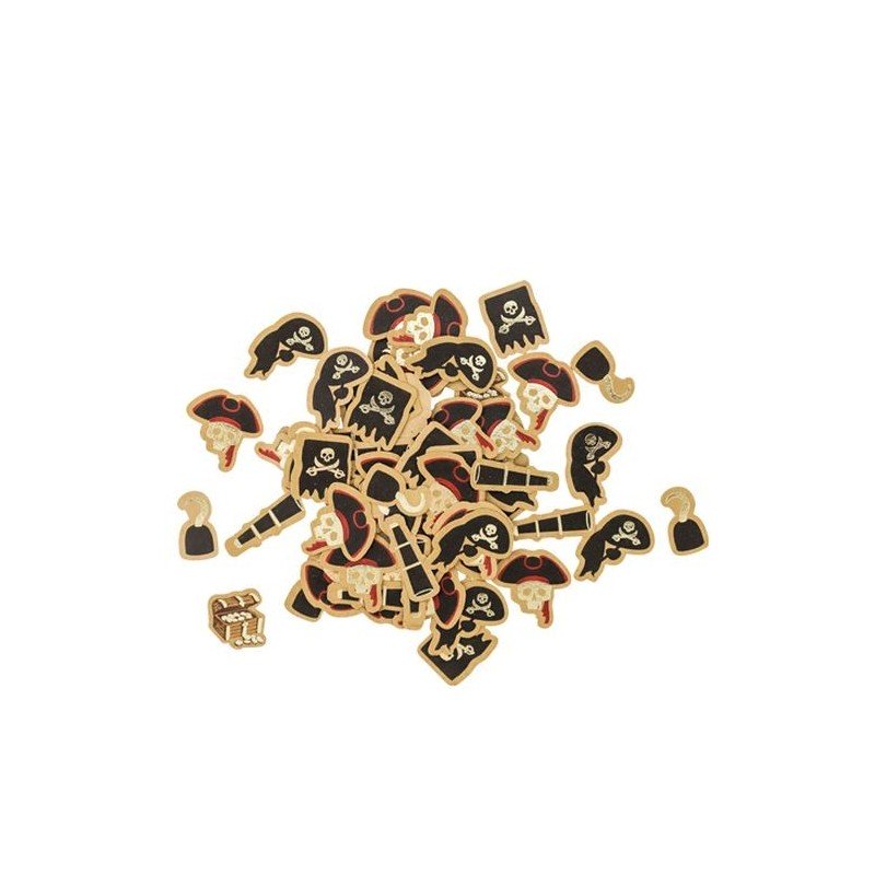 100 Confettis pirate 6 modèles assortis 1.5 A 3cm