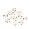 12 Confettis Marguerites en bois, blanc et jaune, Ø 3,3cm