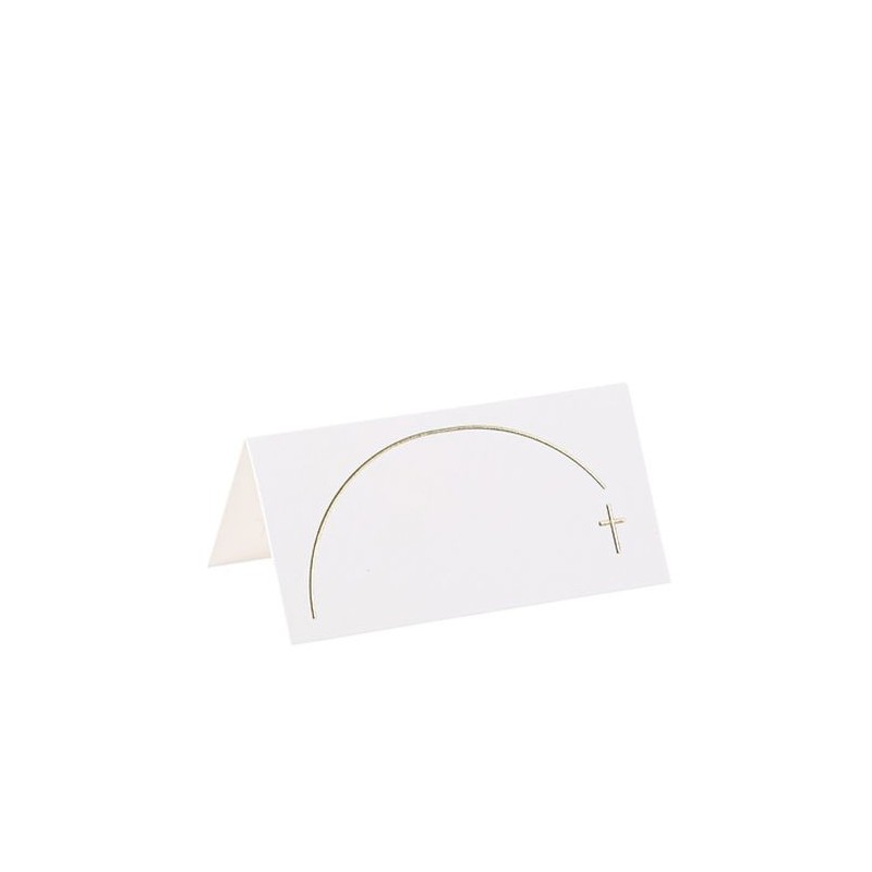 10 segnaposto Purezza bianchi e oro 8 x 4 cm 10 segnaposto Purezza bianchi e oro 8 x 4 cm