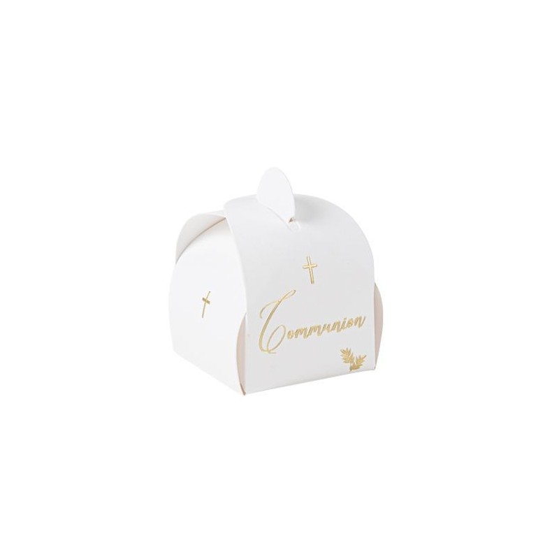 10 Contenants  Communion Pureté blancs et or  5 x 7cm 10 Contenants  Communion Pureté blancs et or  5 x 7cm
