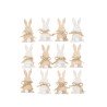 12 Confettis Lapinou en bois 4 x 2,2cm