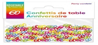 60 Jahre buntes Papiertischkonfetti