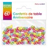 Confettis de table multicolore en papier 60 ans Confettis de table multicolore en papier 60 ans