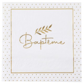 20 Serviettes " Baptême, 33x33 cm, 3plis