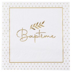 20 Serviettes " Baptême, 33x33 cm, 3plis