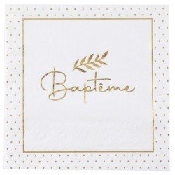 20 Serviettes " Baptême, 33x33 cm, 3plis
