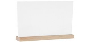 1 segnatavolo, 10x14cm, legno e bianco.