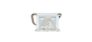 1 Lanterne maritime, 8,5x8,5x13,5cm, bois blanc.