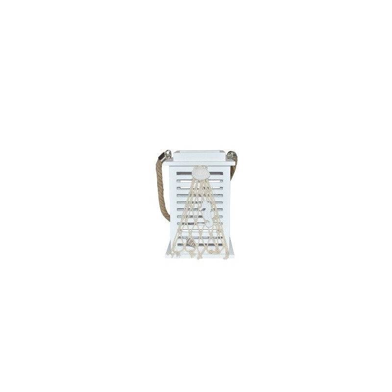 1 Lanterne maritime, 8,5x8,5x13,5cm, bois blanc. 1 Lanterne maritime, 8,5x8,5x13,5cm, bois blanc.