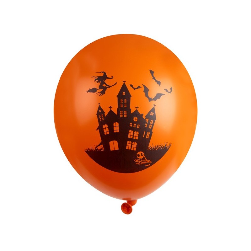 6 Ballons Maison hantée Halloween Ø 30cm 6 Ballons Maison hantée Halloween Ø 30cm
