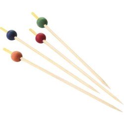 200 piques brochettes bambou avec boule 15cm