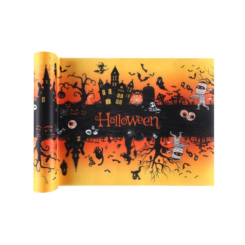 1 runner da tavola, casa stregata, halloween, 5m x 30cm