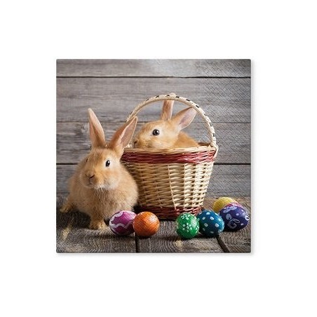 20 Serviettes papier 33x33xcm lapin