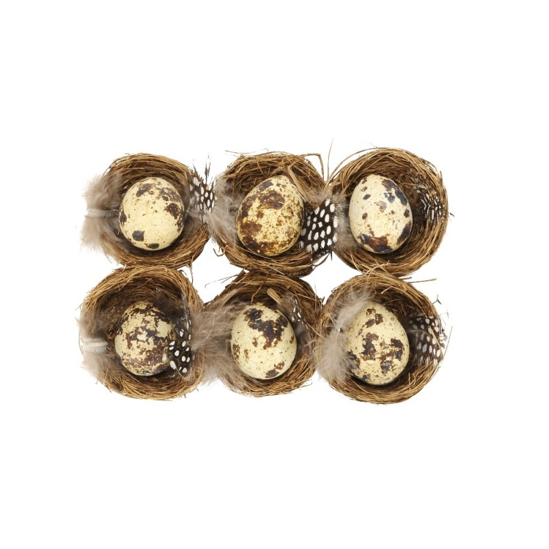 Nest m.Wachtelei Set/6 5cm