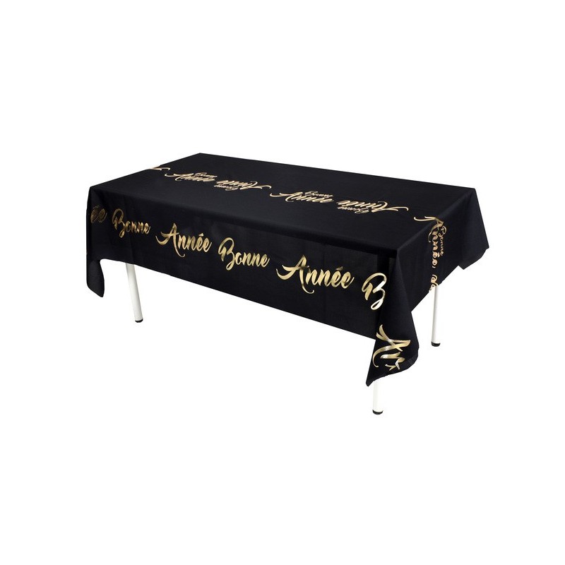 1 Nappe Réveillon, noir, 1,42m x 2,56m 