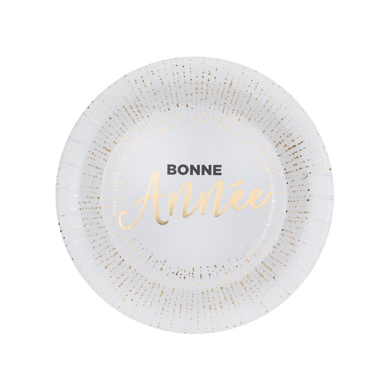 10 Platten "Bonne Année", ø 22,5cm