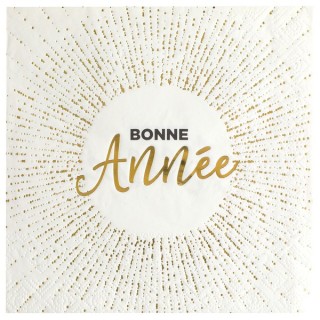 10 Serviettes, Bonne Année, 3 plis, 33x33cm