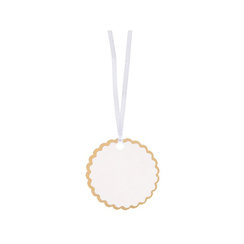 6 gewellte Tischkarten aus Pappe und Satin