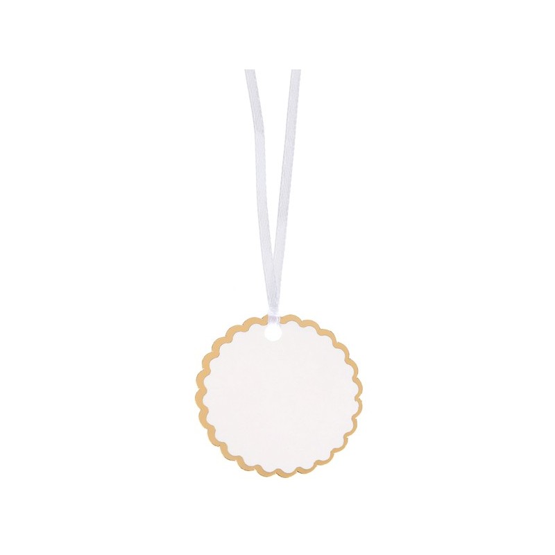 6 Marque-place Festonné en carton et satin