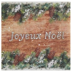 20 Serviettes  Noël Pommes de Pin 33x33cm, 3plis