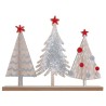 1 Déco de 3 sapins avec étoile filante, 23x3x18cm en bois