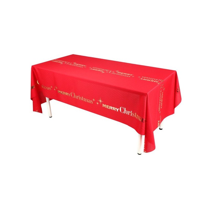 1 schicke Merry Christmas-Tischdecke, 1,42 x 2,56 m