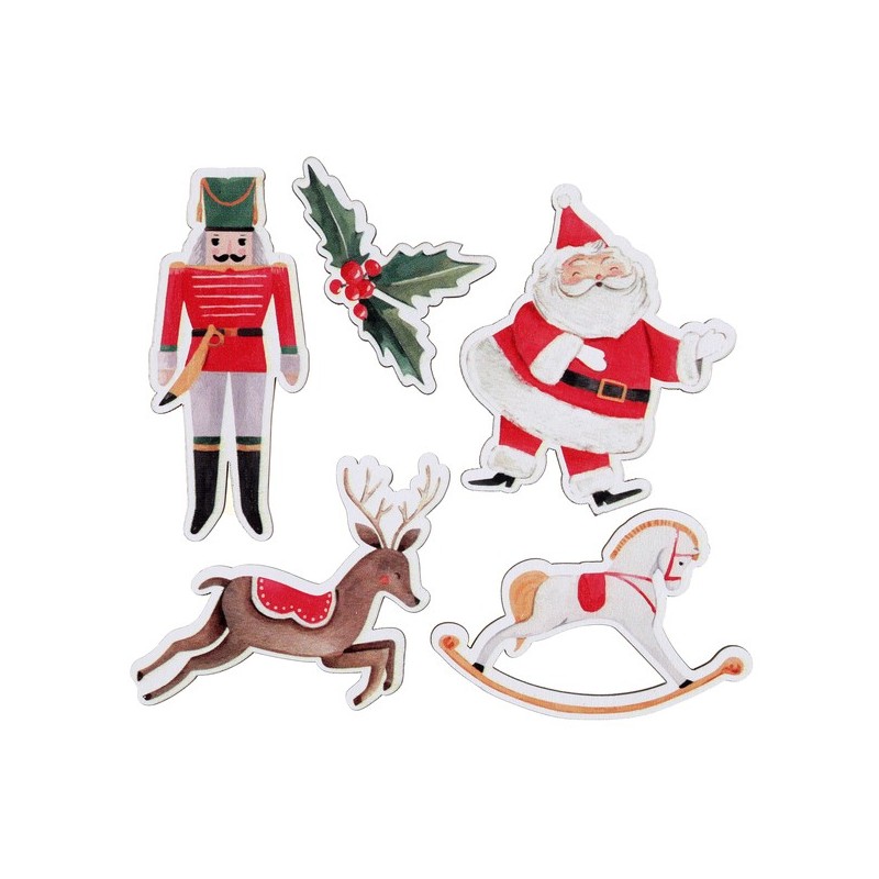 10 Weihnachtsdekorationen zum Streuen, 5x6cm - 7x3cm