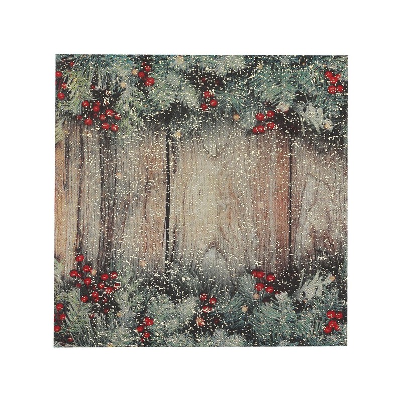 10 Tovaglioli di carta abete e frutti di bosco naturali, 3 veli, 33x33cm 10 Tovaglioli di carta abete e frutti di bosco naturali, 3 veli, 33x33cm