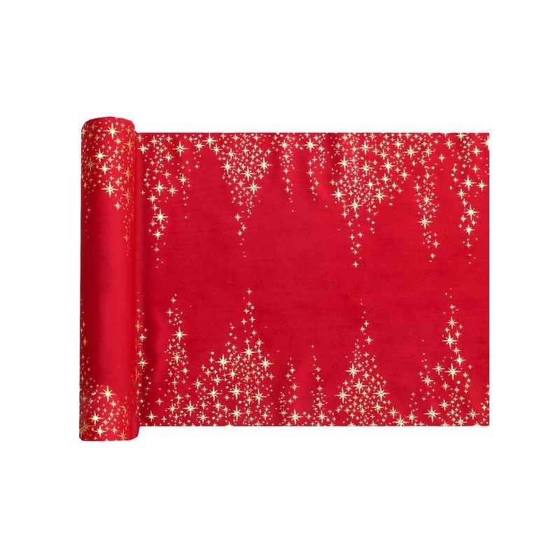 Runner da tavola 1 stella 26 cm x 2,5 m rosso Runner da tavola 1 stella 26 cm x 2,5 m rosso