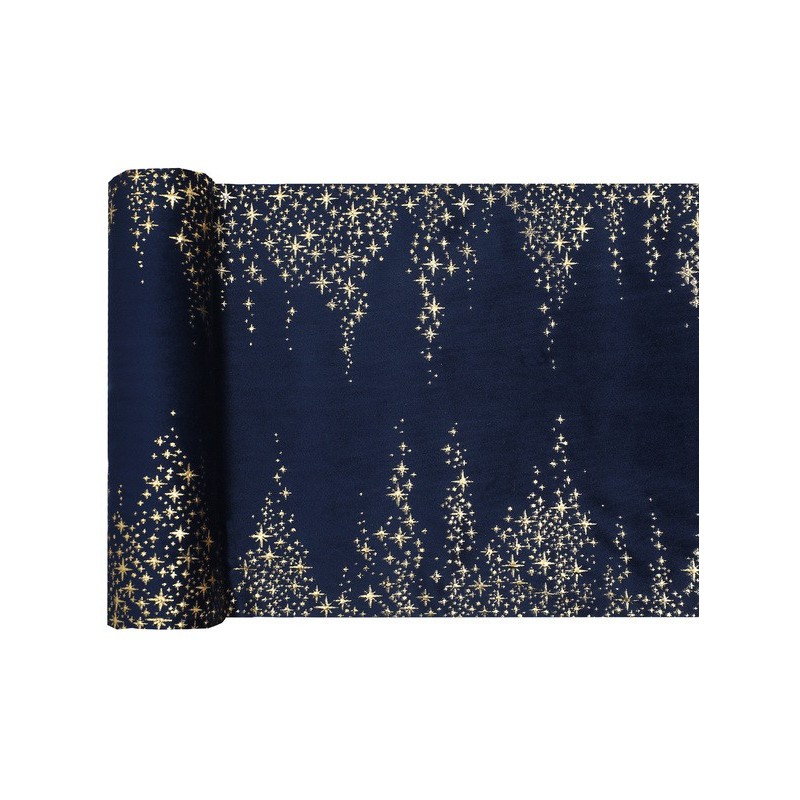 Runner da tavola 1 stella 26 cm x 2,5 m blu scuro Runner da tavola 1 stella 26 cm x 2,5 m blu scuro