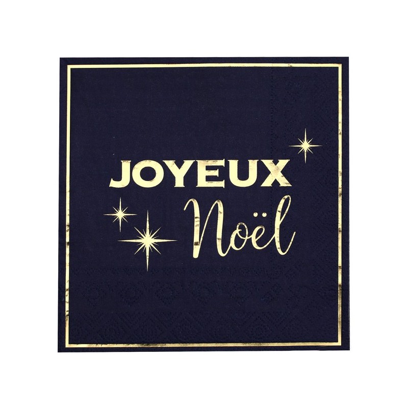 10 Serviettes Noël chic, 3plis 33x33cm marine 10 Serviettes Noël chic, 3plis 33x33cm marine