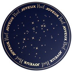 6 sets de table Noël chic en carton, Ø 34cm, marine