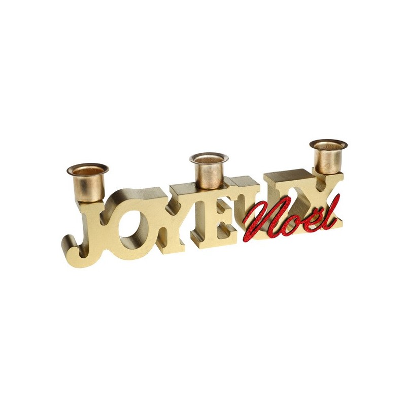 1 Porte bougie "Joyeux Noël" or, 23x3x5cm 1 Porte bougie "Joyeux Noël" or, 23x3x5cm